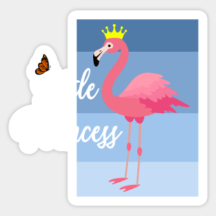 Little Princess Pink Flamingo Design Sticker